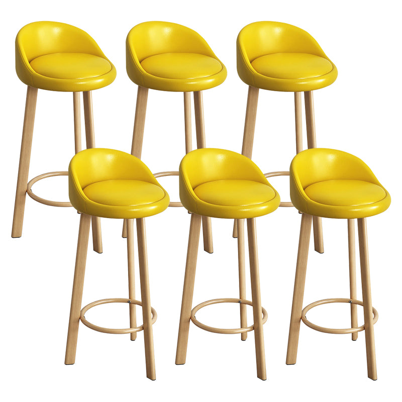 Reception Low Back Scandinavian Stool Matte Finish Upholstered Bar Stools