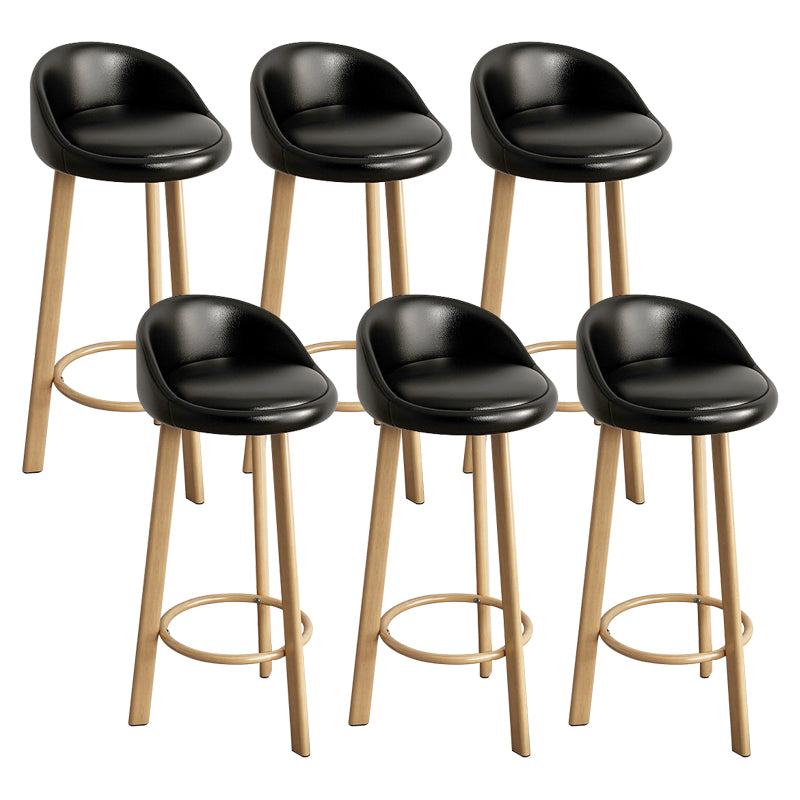 Reception Low Back Scandinavian Stool Matte Finish Upholstered Bar Stools