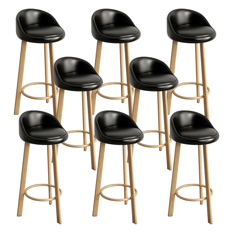 Reception Low Back Scandinavian Stool Matte Finish Upholstered Bar Stools