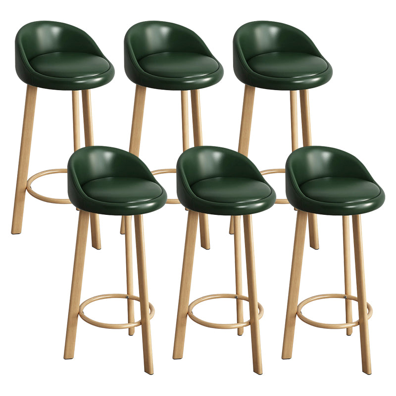 Reception Low Back Scandinavian Stool Matte Finish Upholstered Bar Stools