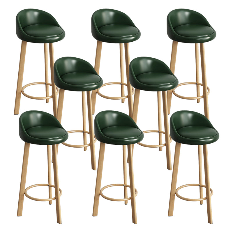Reception Low Back Scandinavian Stool Matte Finish Upholstered Bar Stools