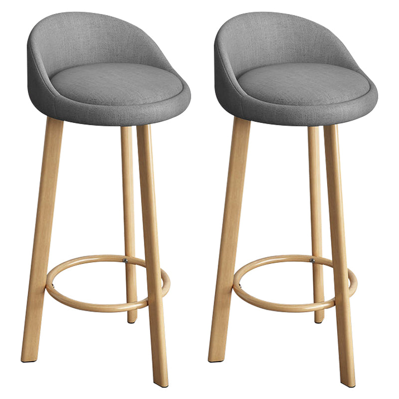 Reception Low Back Scandinavian Stool Matte Finish Upholstered Bar Stools