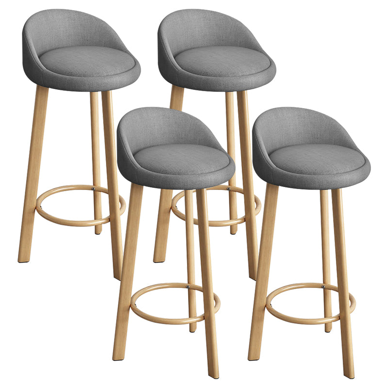 Reception Low Back Scandinavian Stool Matte Finish Upholstered Bar Stools