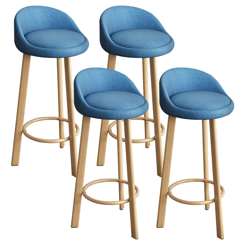 Reception Low Back Scandinavian Stool Matte Finish Upholstered Bar Stools
