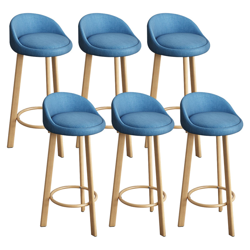 Reception Low Back Scandinavian Stool Matte Finish Upholstered Bar Stools