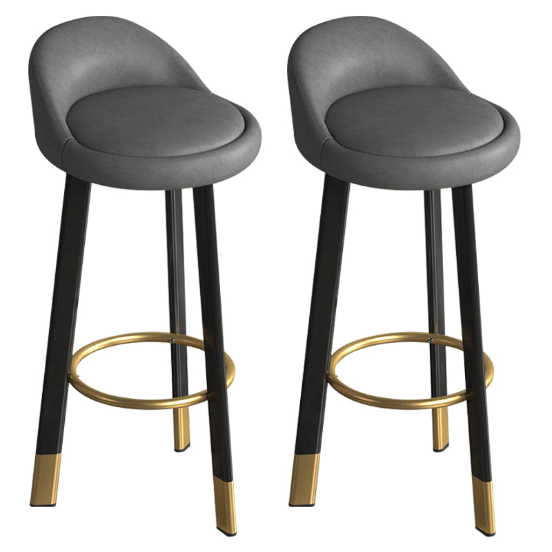 Reception Low Back Scandinavian Stool Matte Finish Upholstered Bar Stools