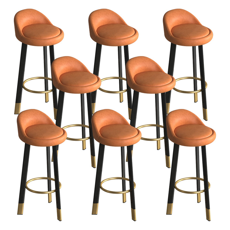 Reception Low Back Scandinavian Stool Matte Finish Upholstered Bar Stools