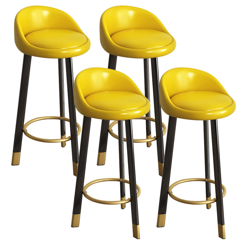 Reception Low Back Scandinavian Stool Matte Finish Upholstered Bar Stools