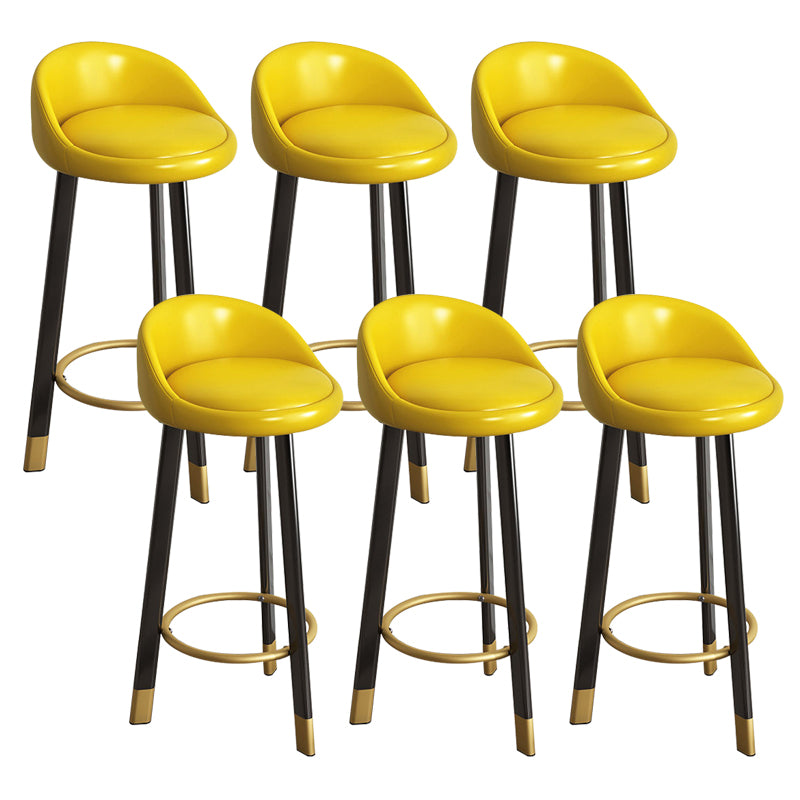 Reception Low Back Scandinavian Stool Matte Finish Upholstered Bar Stools