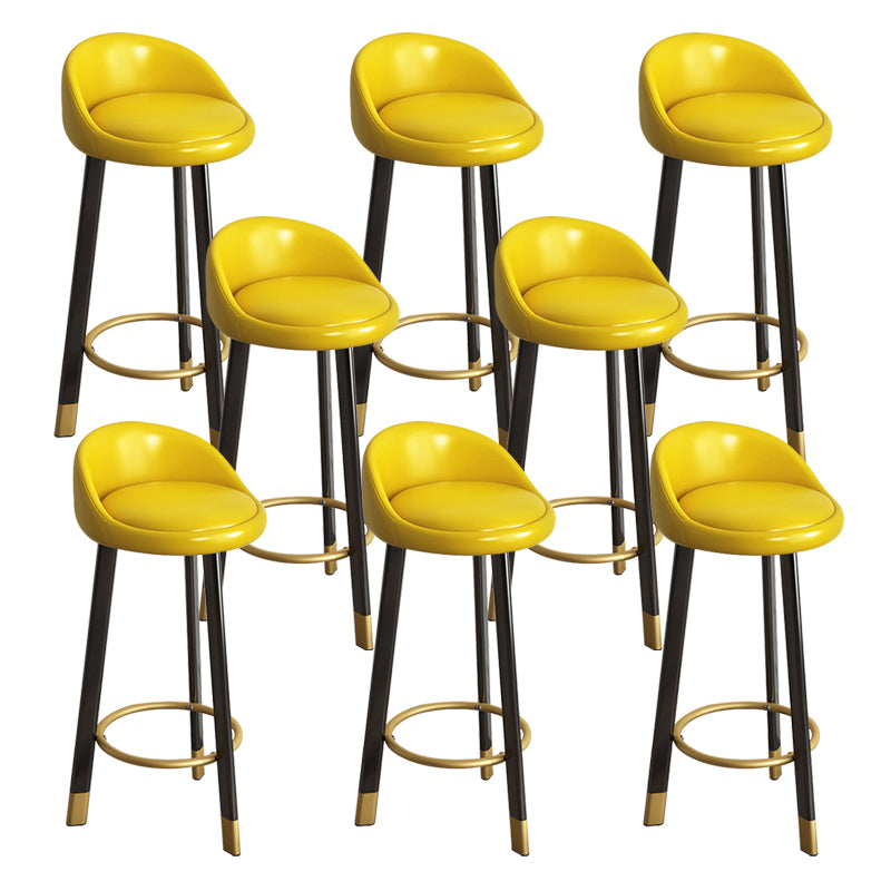 Reception Low Back Scandinavian Stool Matte Finish Upholstered Bar Stools