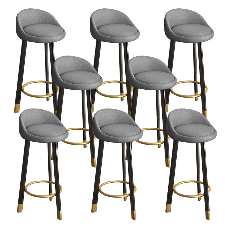 Reception Low Back Scandinavian Stool Matte Finish Upholstered Bar Stools