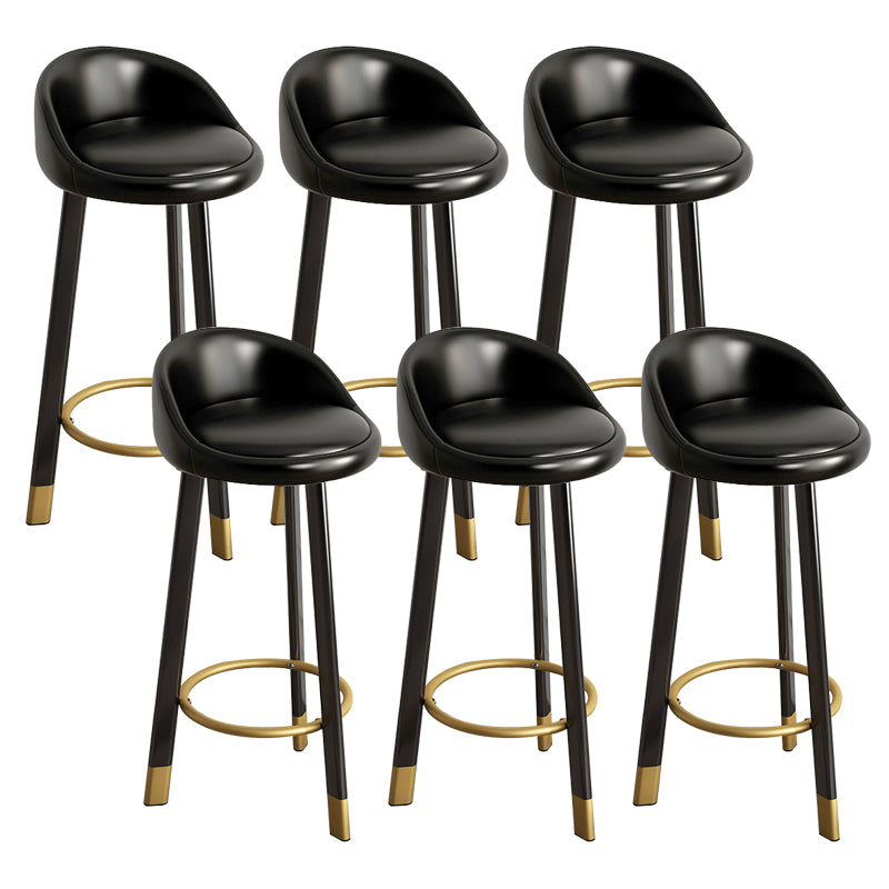 Reception Low Back Scandinavian Stool Matte Finish Upholstered Bar Stools