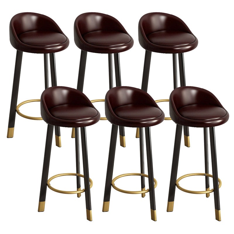 Reception Low Back Scandinavian Stool Matte Finish Upholstered Bar Stools