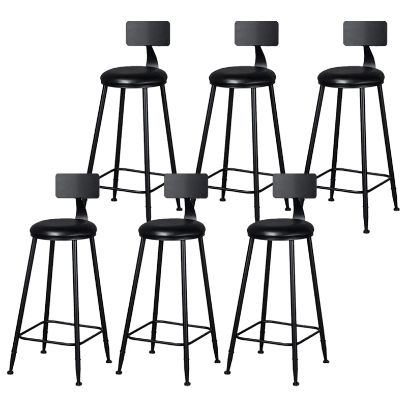 Industrial Footrest Milk Tea Shop Stool Low Back Iron Bar Stool