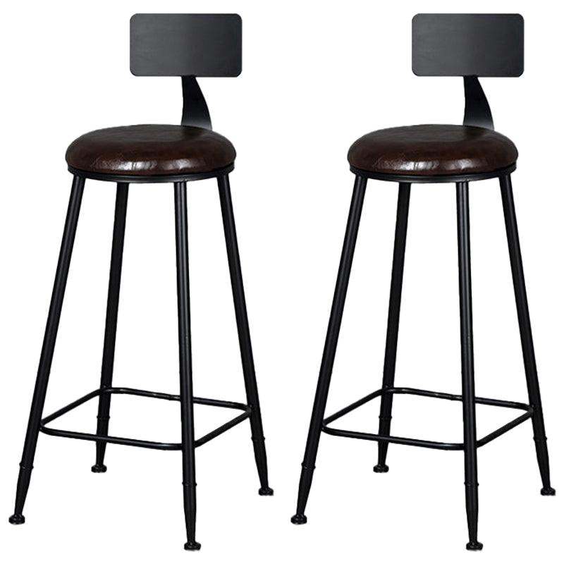 Industrial Footrest Milk Tea Shop Stool Low Back Iron Bar Stool