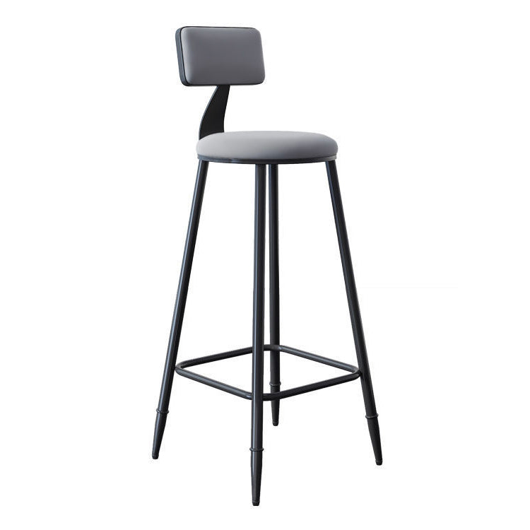 Industrial Footrest Milk Tea Shop Stool Low Back Iron Bar Stool