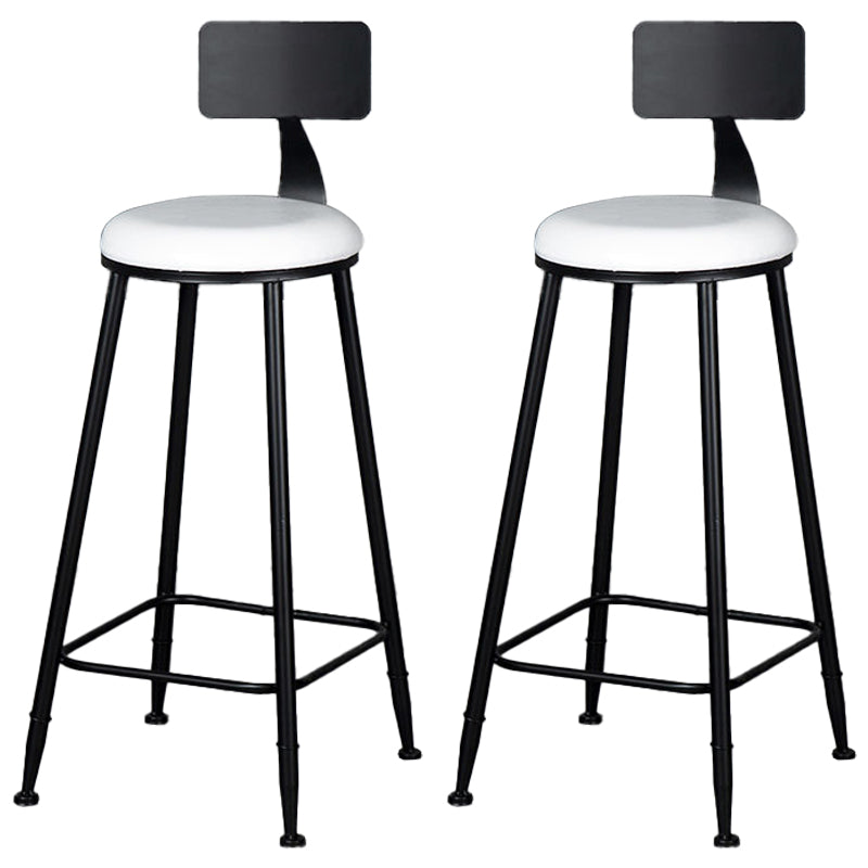 Industrial Footrest Milk Tea Shop Stool Low Back Iron Bar Stool