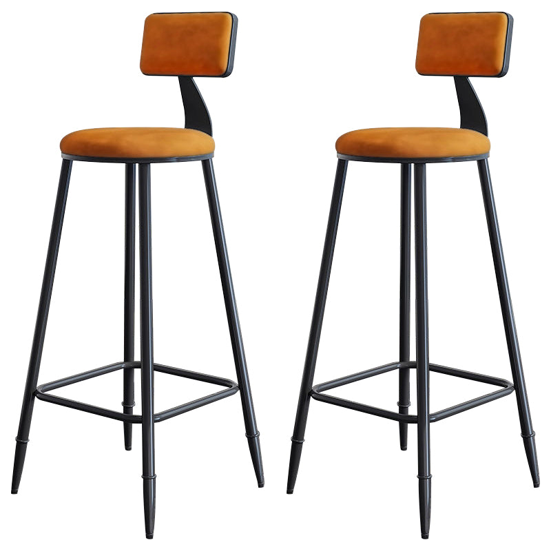 Industrial Footrest Milk Tea Shop Stool Low Back Iron Bar Stool