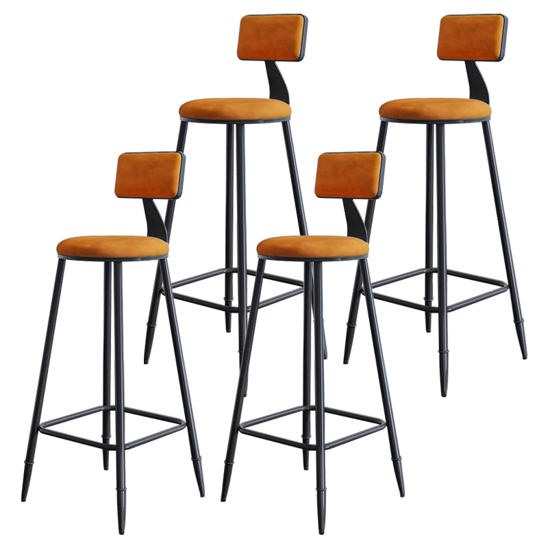 Industrial Footrest Milk Tea Shop Stool Low Back Iron Bar Stool