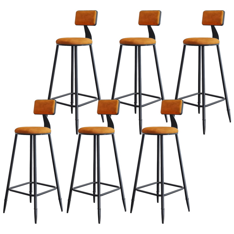 Industrial Footrest Milk Tea Shop Stool Low Back Iron Bar Stool