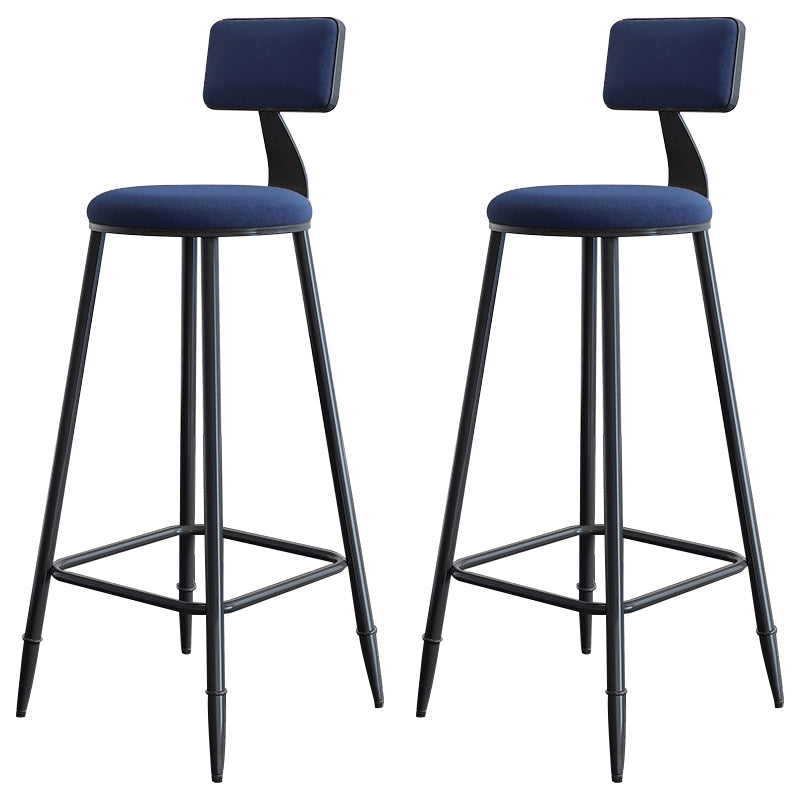 Industrial Footrest Milk Tea Shop Stool Low Back Iron Bar Stool