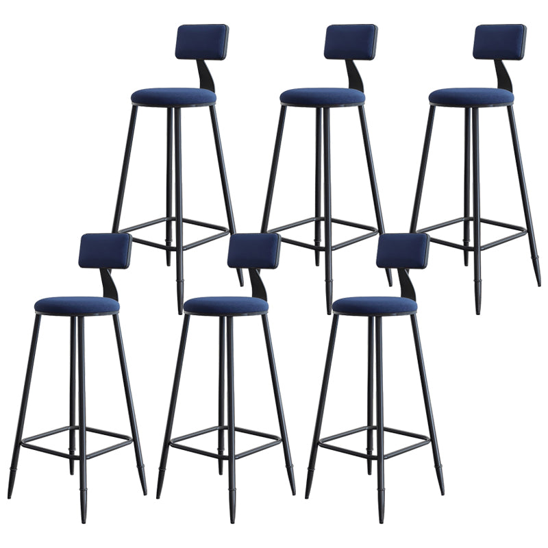 Industrial Footrest Milk Tea Shop Stool Low Back Iron Bar Stool