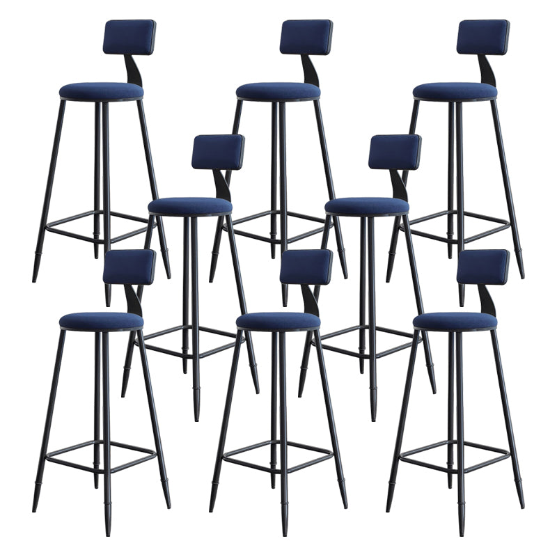 Industrial Footrest Milk Tea Shop Stool Low Back Iron Bar Stool