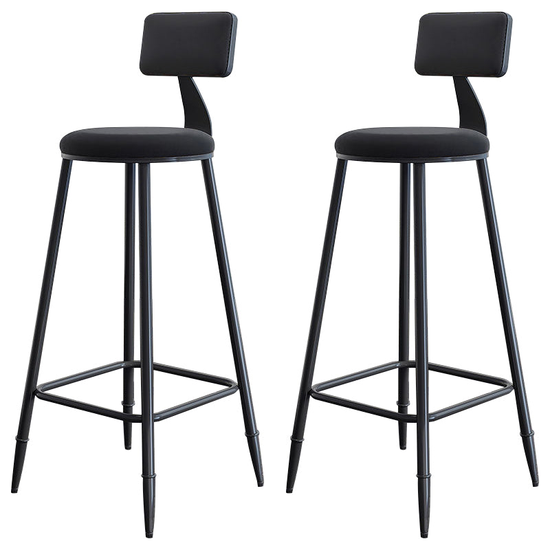 Industrial Footrest Milk Tea Shop Stool Low Back Iron Bar Stool