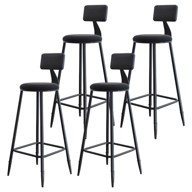 Industrial Footrest Milk Tea Shop Stool Low Back Iron Bar Stool
