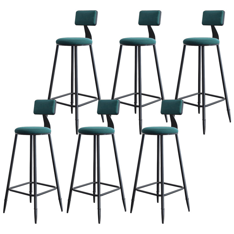 Industrial Footrest Milk Tea Shop Stool Low Back Iron Bar Stool