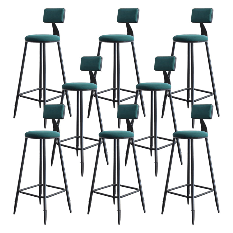 Industrial Footrest Milk Tea Shop Stool Low Back Iron Bar Stool