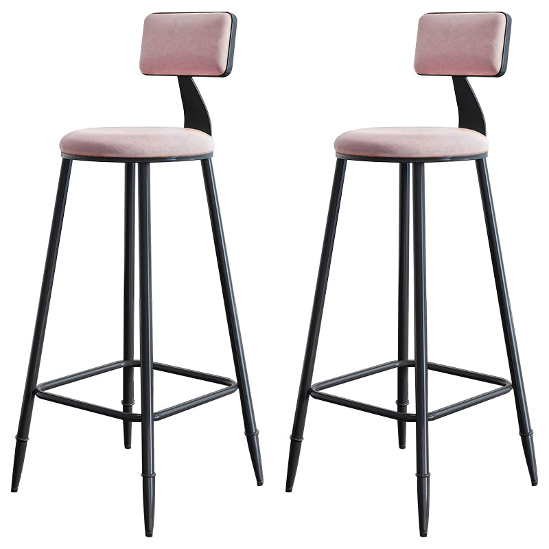 Industrial Footrest Milk Tea Shop Stool Low Back Iron Bar Stool