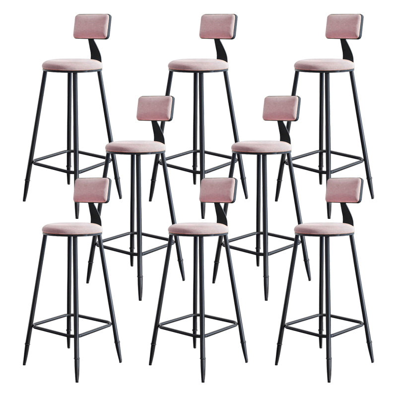 Industrial Footrest Milk Tea Shop Stool Low Back Iron Bar Stool