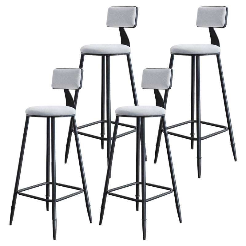 Industrial Footrest Milk Tea Shop Stool Low Back Iron Bar Stool