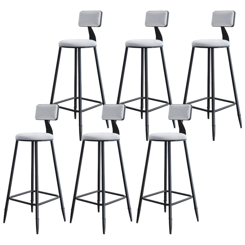 Industrial Footrest Milk Tea Shop Stool Low Back Iron Bar Stool