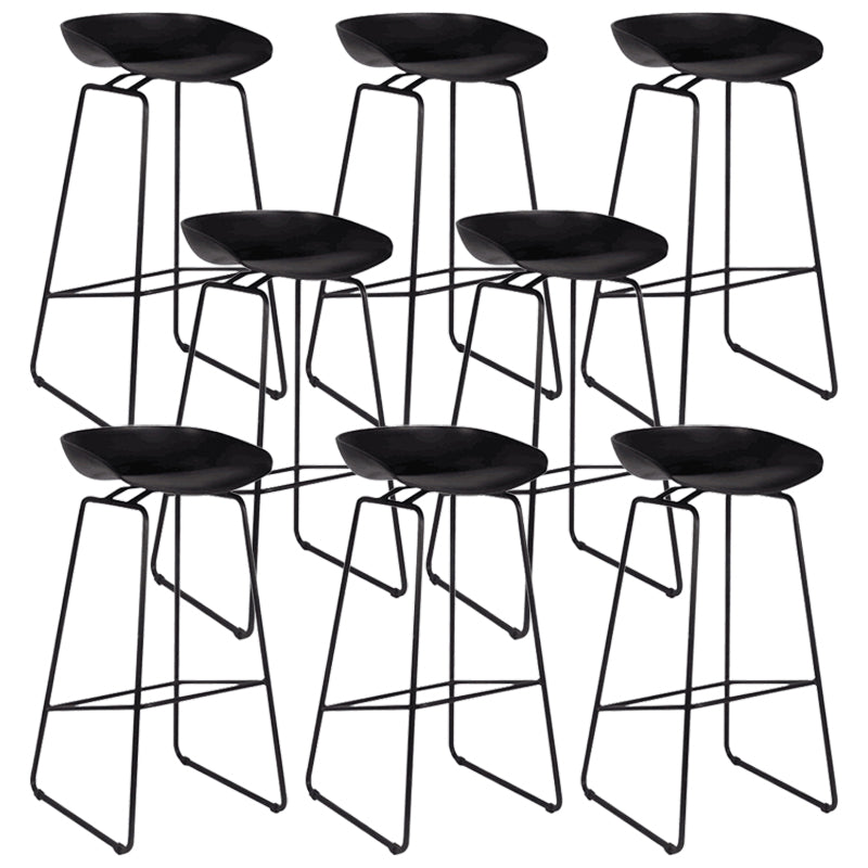 Modern Dessert Shop Footrest Stool Matte Finish Iron Bar Stool