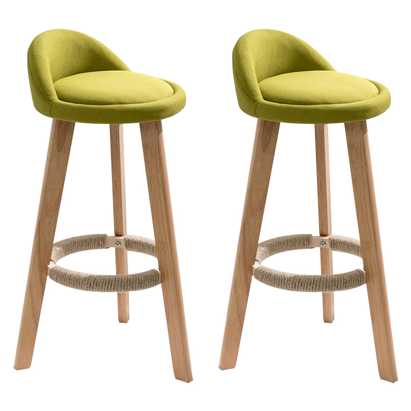 Scandinavian Footrest Dessert Shop Stool Matte Finish Upholstered Bar Stools