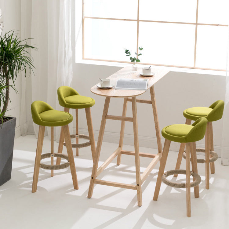 Scandinavian Footrest Dessert Shop Stool Matte Finish Upholstered Bar Stools