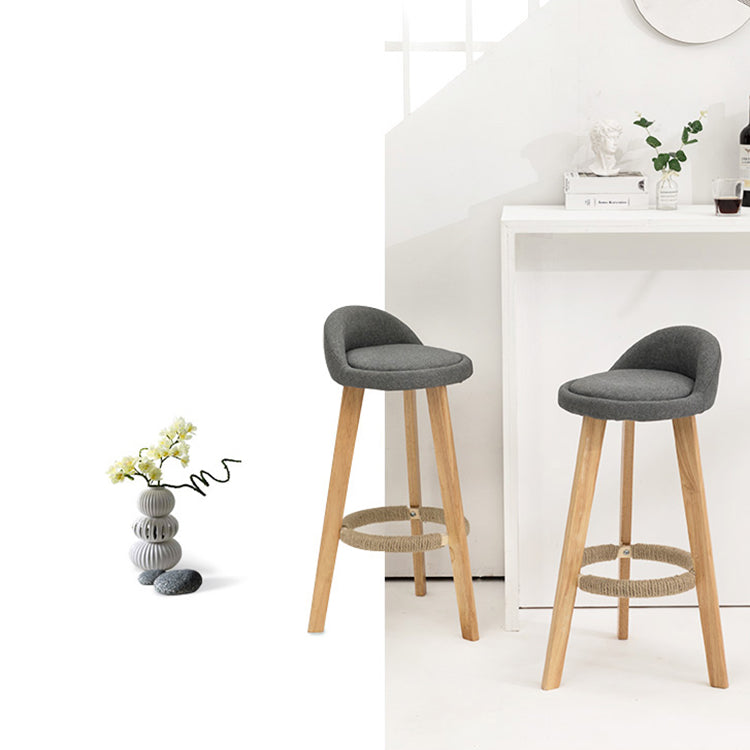 Scandinavian Footrest Dessert Shop Stool Matte Finish Upholstered Bar Stools