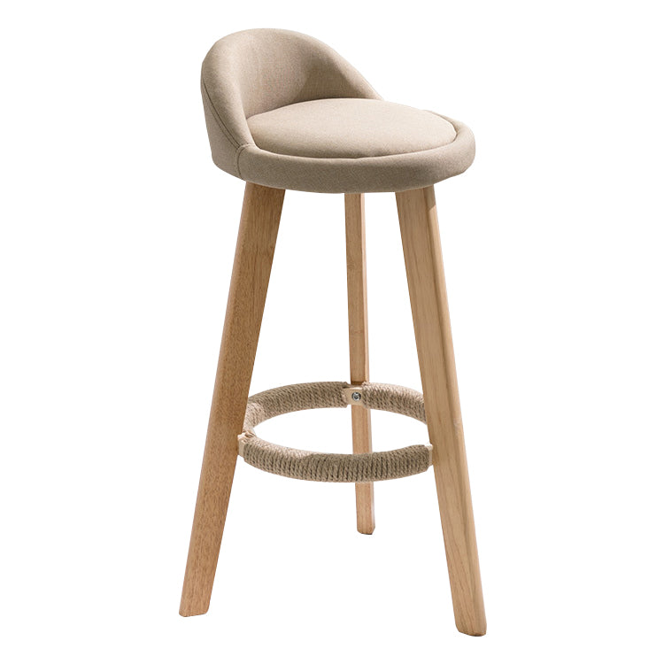 Scandinavian Footrest Dessert Shop Stool Matte Finish Upholstered Bar Stools