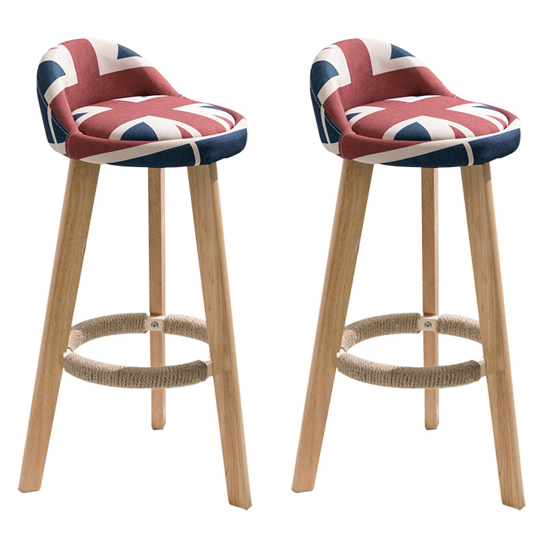 Scandinavian Footrest Dessert Shop Stool Matte Finish Upholstered Bar Stools