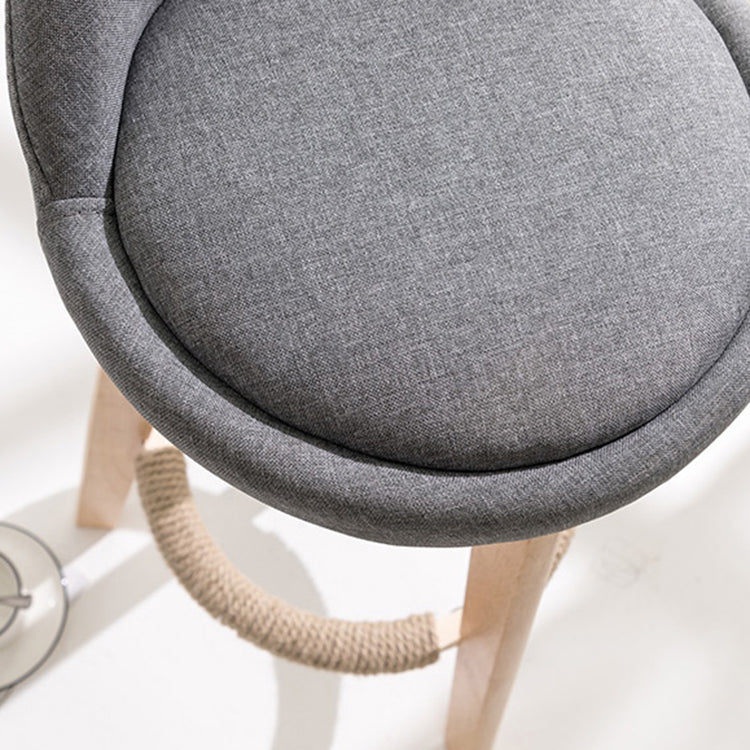 Scandinavian Footrest Dessert Shop Stool Matte Finish Upholstered Bar Stools