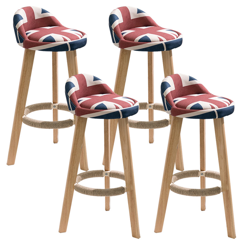 Scandinavian Footrest Dessert Shop Stool Matte Finish Upholstered Bar Stools