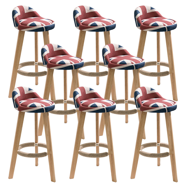 Scandinavian Footrest Dessert Shop Stool Matte Finish Upholstered Bar Stools