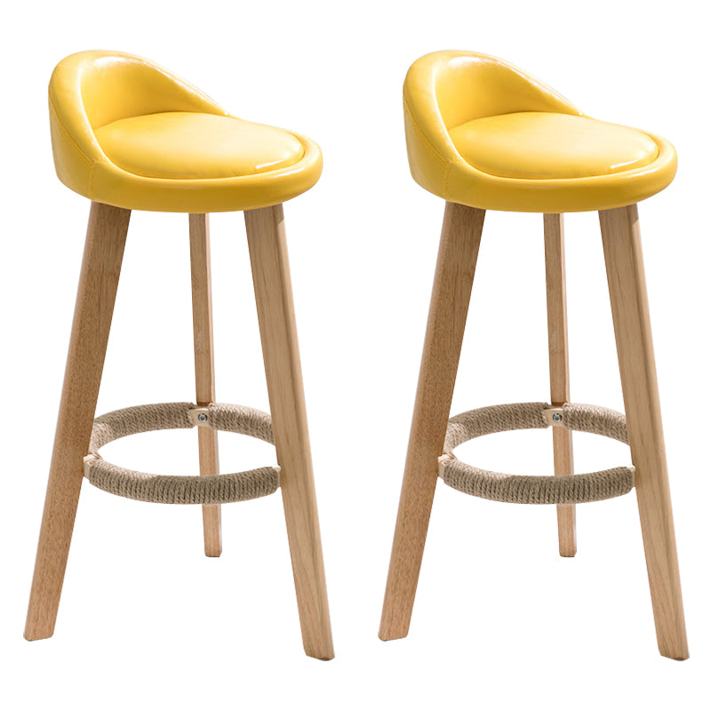 Scandinavian Footrest Dessert Shop Stool Matte Finish Upholstered Bar Stools