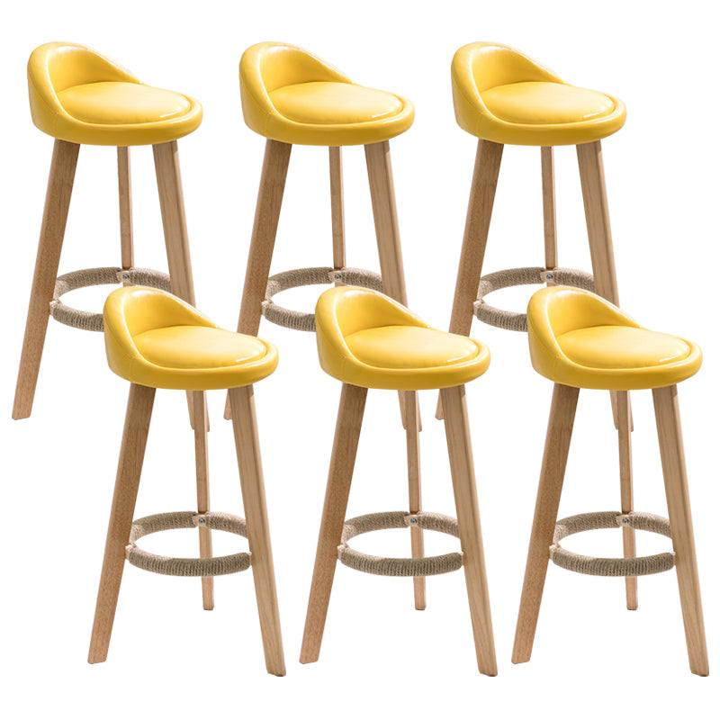 Scandinavian Footrest Dessert Shop Stool Matte Finish Upholstered Bar Stools