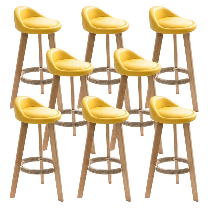 Scandinavian Footrest Dessert Shop Stool Matte Finish Upholstered Bar Stools