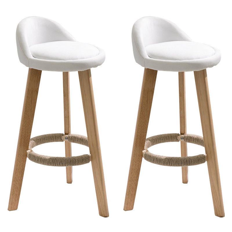 Scandinavian Footrest Dessert Shop Stool Matte Finish Upholstered Bar Stools