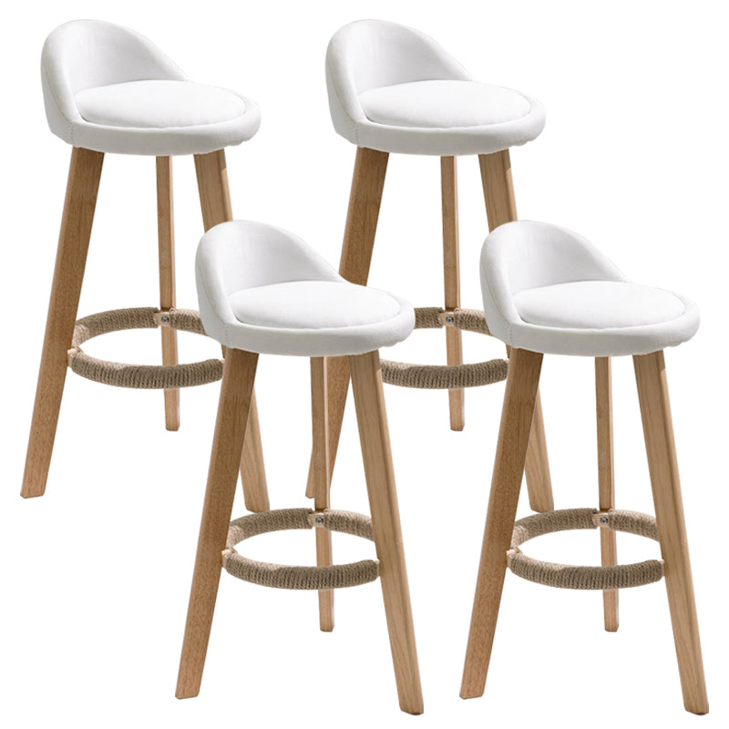Scandinavian Footrest Dessert Shop Stool Matte Finish Upholstered Bar Stools