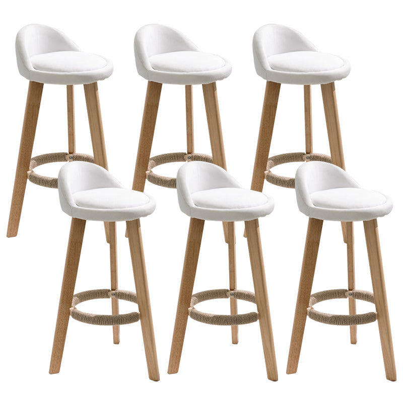 Scandinavian Footrest Dessert Shop Stool Matte Finish Upholstered Bar Stools